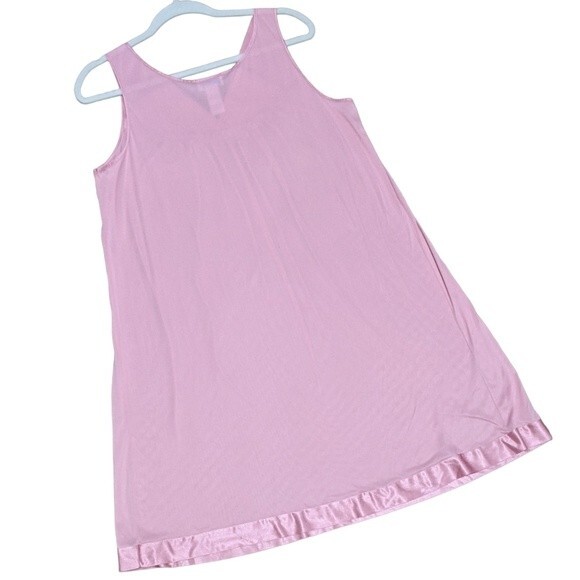 Vanity Fair vintage pink floral nylon night gown house dress size Medium - Picture 2 of 5